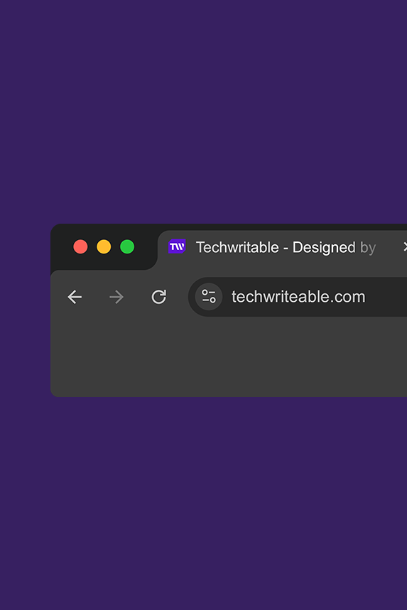 Techwriteable browser mockup
