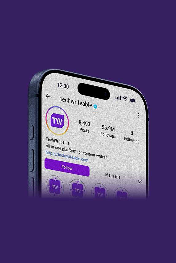 Techwriteable phone mockup